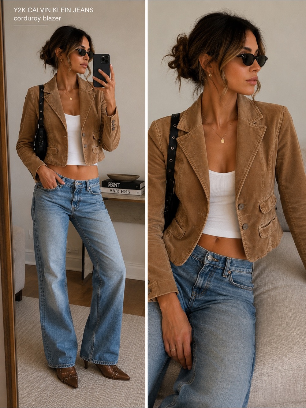 Calvin Klein Jeans Brown Corduroy Blazer Jacket Size M